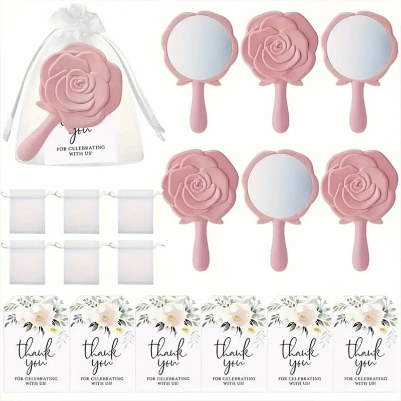 Beauty Flower Makeup - 핑크 장미꽃 메이크업 거울 포켓 감사