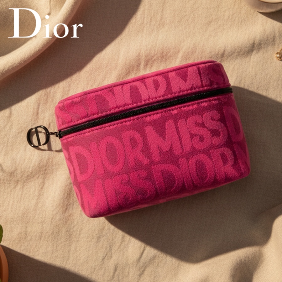Beauty Makeup Dior - 디올의 핑크색 여성용 화장품 가방, 브랜드