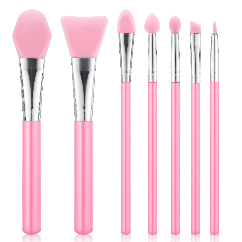 Huda Beauty Makeup Brush Set - 7Pcs 실리콘 메이크업 브러쉬 세트, 다기능