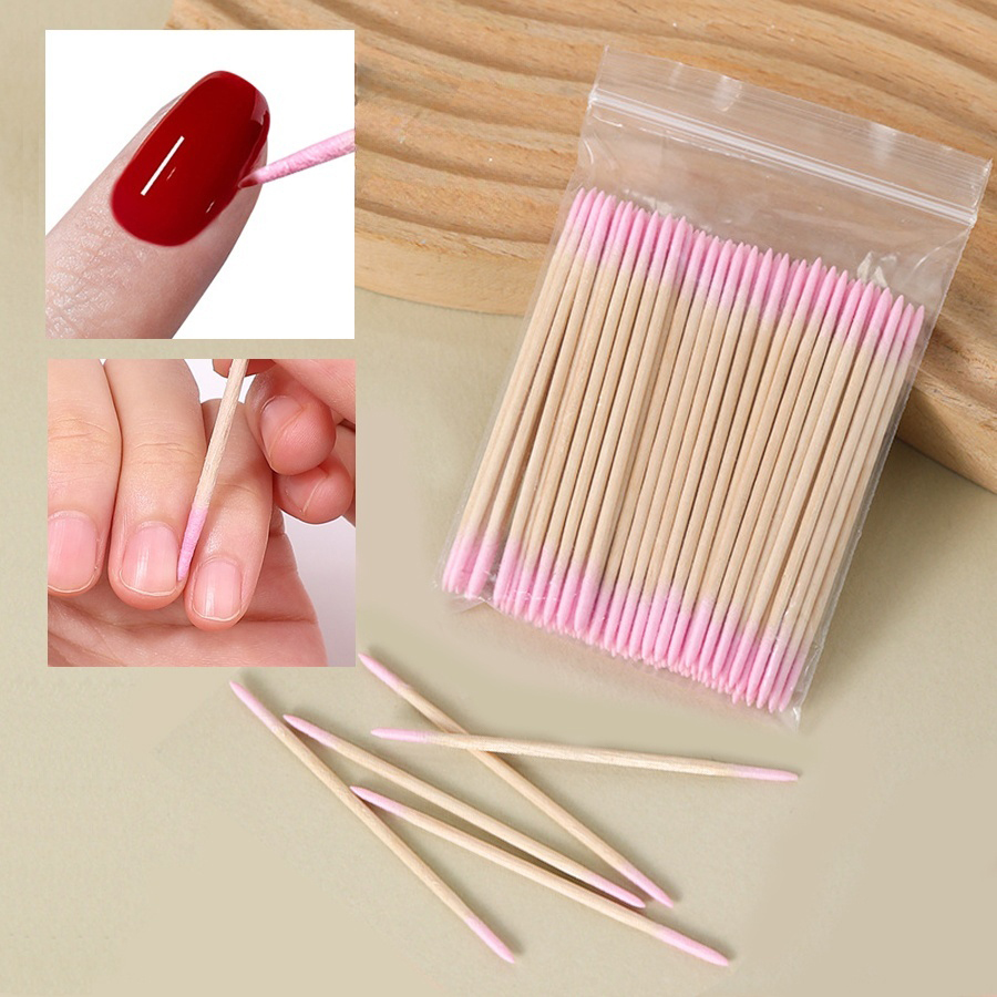 Beauty Makeup Tips - 100/200/300Pcs 양면 면봉 네일 아트 메이크업