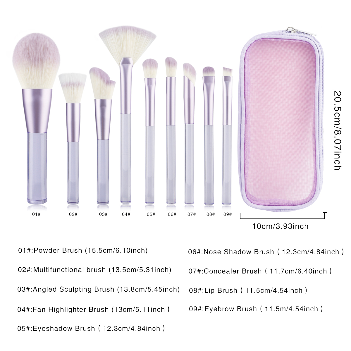 9pcs 메이크업 브러쉬 세트 슈퍼 소프트 나일론 파운 - Huda Beauty Makeup Brush Set 리뷰 및 가격