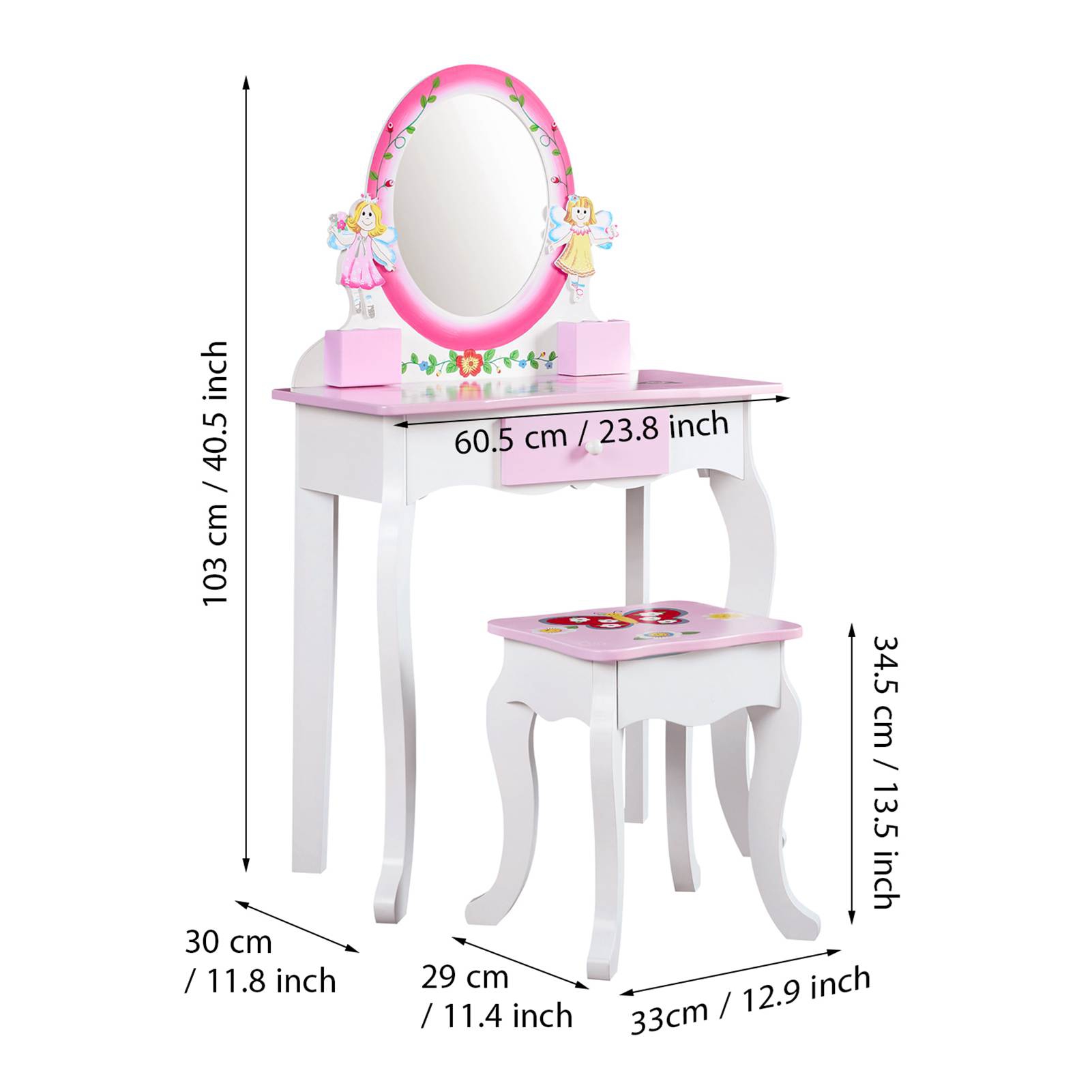 어린이 화장대 세트 꽃무늬 나무 화장대 공주님 테이블  - Beauty Makeup Kit For Kids 리뷰 및 가격