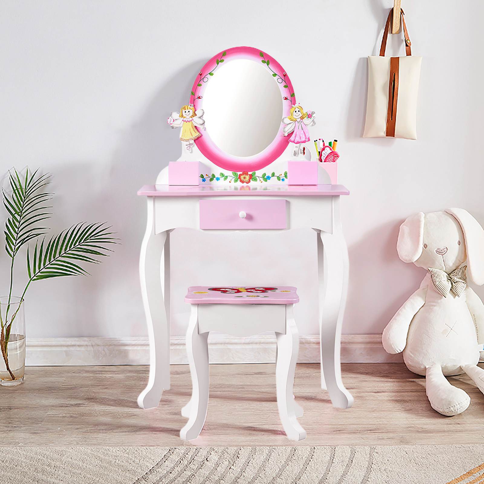 어린이 화장대 세트 꽃무늬 나무 화장대 공주님 테이블  - Beauty Makeup Kit For Kids 리뷰 및 가격