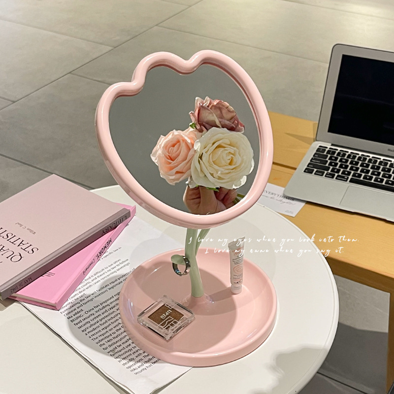 고급 꽃 거울 튤립 화장 거울 데스크탑 회전 화장 거울 - Beauty Flower Makeup 리뷰 및 가격