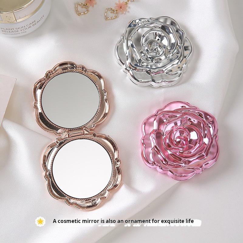 1PC 휴대용 미니 거울 레트로 장미 꽃 작은 주머니  - Beauty Flower Makeup 리뷰 및 가격