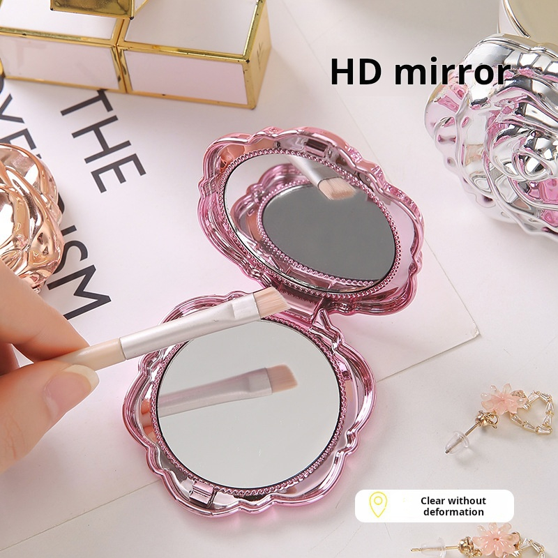1PC 휴대용 미니 거울 레트로 장미 꽃 작은 주머니  - Beauty Flower Makeup 리뷰 및 가격