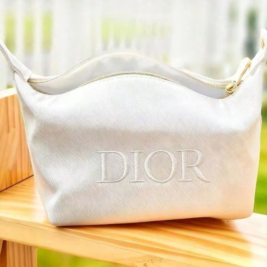 디올의 가방 우아한 화이트 캔버스 화장품 보관 가방 휴 - Beauty Makeup Dior 리뷰 및 가격