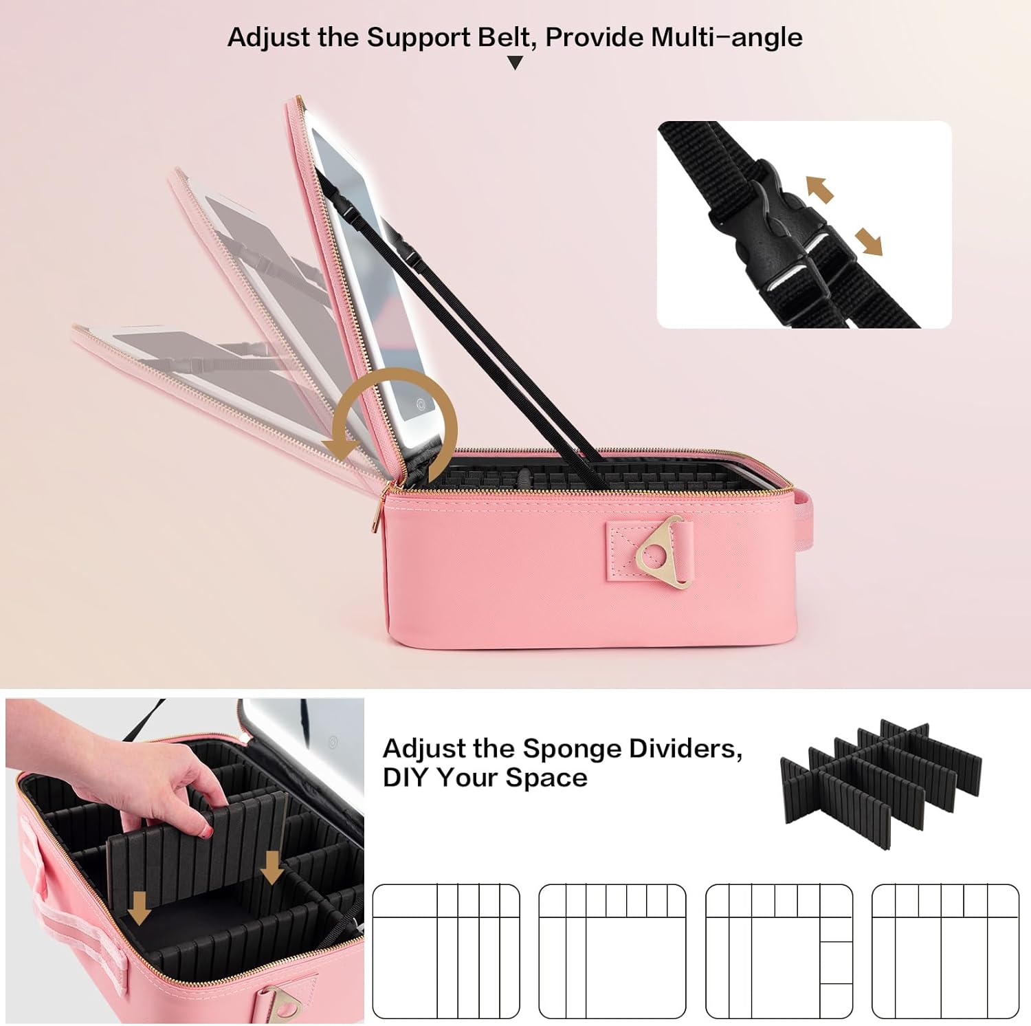 대용량 메이크업 가방 15''X11'' LED 거울 3 - Beauty Bag Makeup 리뷰 및 가격